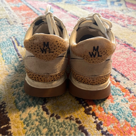 Madewell Kickoff Trainer Sneakers in Leather and Spot Dot Calf Hair W8 - Picture 5 of 9